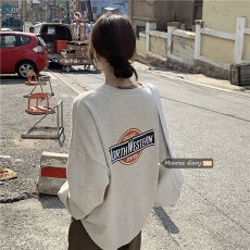 批发字母印花长袖薄款卫衣<b class='q'>外套</b>2025新款秋季女装宽松<b class='q'>中长款</b>套头上衣