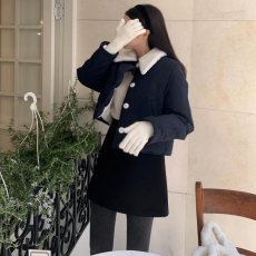 批发清仓特价 不退不换 INS博主款 韩版撞色翻领简约保暖暖外套