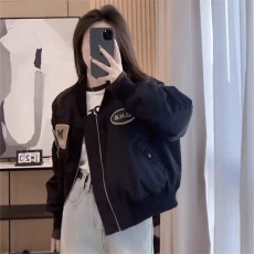 批发原版做法美式棒球服外套女秋季小个子短款爆款气质百搭<b class='q'>夹克</b>上衣