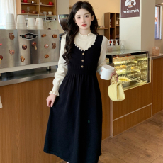 批发实拍秋冬胖妹妹大码女装显瘦洋气针织毛衣<b class='q'>连衣裙</b>