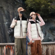 批发冬季新款潮牌<b class='q'>时尚</b>百搭休闲宽松保暖拼色立领棉衣情侣装马甲