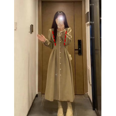 批发法式高级感小香风长袖哺乳连衣裙春<b class='q'>秋</b>季新款气质收腰显瘦茶歇长裙