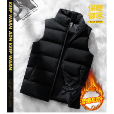 批发冬季新款潮牌<b class='q'>时尚</b>百搭休闲宽松保暖纯色立领棉衣情侣装马甲