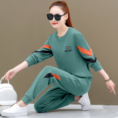 批发官图 运动套装女春秋2026新款时尚宽松<b class='q'>长袖</b>圆领休闲跑步服两件套