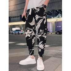 批发花色印花<b class='q'>哈伦裤</b>夏季薄款潮牌洋气小脚九分裤帅气显瘦运动休闲裤子