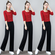 批发官图 职业套装<b class='q'>女士</b>秋装2025新款小个子搭配阔腿裤两件套洋气减龄