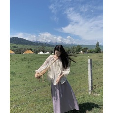 批发EIA一尧新中式国风致风<b class='q'>信</b>子文艺松弛温柔上衣+半裙气质舒适穿搭