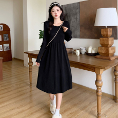 批发实拍胖妹妹大码秋冬针织毛衣配大衣百搭<b class='q'>连衣裙</b>