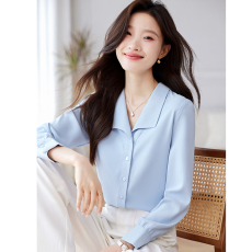 批发实拍2026春季新款韩版百搭翻领长袖衬衫女打底小衫上衣