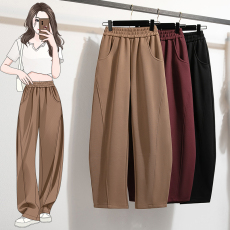 批发实拍大码胖mm显瘦哈伦裤女长裤春<b class='q'>秋</b>宽松松紧腰烟管裤镰刀裤200斤