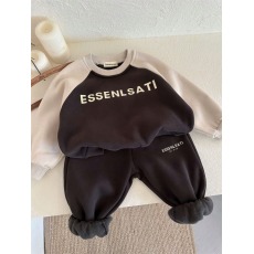 批发纯棉卫衣套装男女童加绒2024冬季<b class='q'>新款</b>保暖一体绒休闲卫裤两件套装