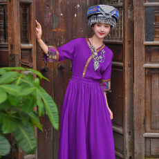 批发云南贵州古风旅拍日常服装女苗瑶侗土家少数<b class='q'>民族</b>风服饰舞蹈演出服