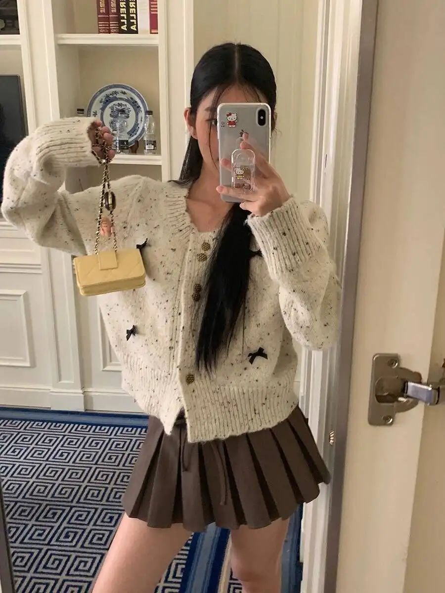 샤넬풍 라운드넥 울 가디건 상세 이미지 2