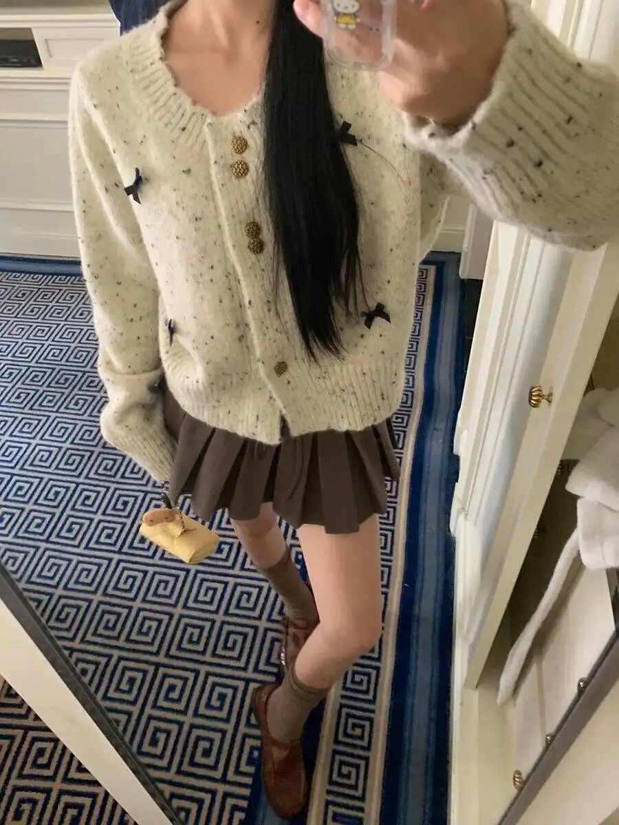 샤넬풍 라운드넥 울 가디건 상세 이미지 3
