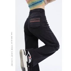 批发大码牛仔裤夏季<b class='q'>欧美</b>高街cleanfit复古微喇潮牌直筒宽松痞帅阔腿