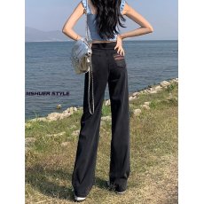 批发大码牛仔裤夏季<b class='q'>欧美</b>高街cleanfit复古微喇潮牌直筒宽松痞帅阔腿