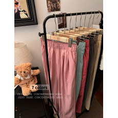 批发实拍~夏季<b class='q'>百搭</b>宽松显瘦拖地裤子高腰垂感直筒裤薄款休闲阔腿裤