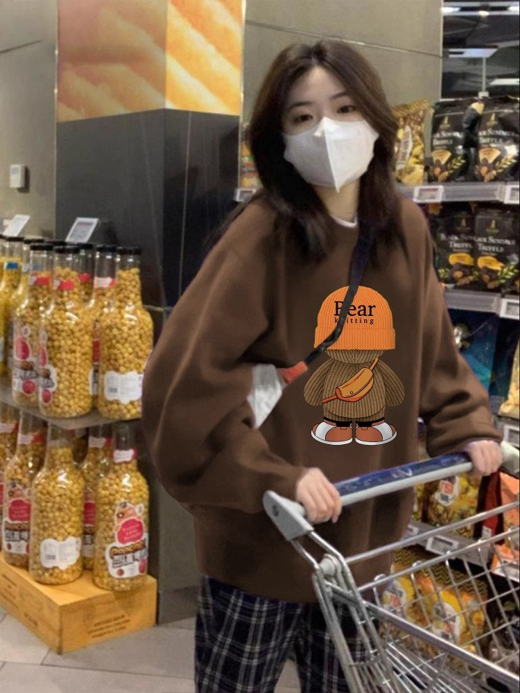 발 코드 원본 대외 무역 새로운 한국 스타일 작은 대중 캐주얼 후드티 여성 ins 느긋한 바람 디자인 센스 다용도 섹션