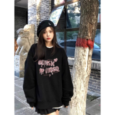 批发原版外贸新款韩版小众休闲卫衣女ins慵懒风设计感时尚百搭款