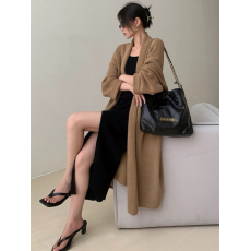 批发法式宽松慵懒大被子毛衣外套<b class='q'>中长款</b>秋冬新款疏离感穿搭针织开衫女