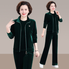 批发官图 金<b class='q'>丝绒</b>运动<b class='q'>套装</b>女春秋2026新款时尚减龄立领卫衣休闲三件套