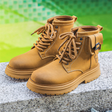 批发2024冬季新款马丁靴男<b class='q'>英伦</b>风厚底增高短靴货号