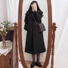批发原版做法+390克加厚呢子大衣女毛呢外套秋冬小个子高级感赫本风