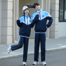 批发实拍情侣装男女同款秋款宽松学生班服<b class='q'>运动服</b>校服运动会三件套套装