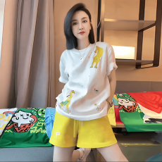 批发纯棉时尚休闲爆款套装女2026夏季新款洋气减龄显瘦高腰短裤两件套