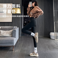 批发黑色修身鲨鱼芭比<b class='q'>裤</b>无提臀片2024春秋高腰紧身<b class='q'>压力</b>收腹瑜伽<b class='q'>裤</b>