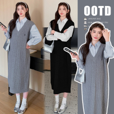 2026早春新款简约衬衣连衣裙套装