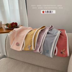 批发实拍实价韩版<b class='q'>可爱</b>甜美少女中腰纯棉<b class='q'>内裤</b>女三角打底裤5条装