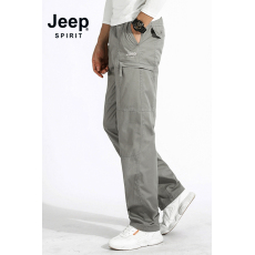 批发<b class='q'>Jeep</b>秋冬新款潮流工装裤纯棉大码大口袋男士休闲户外直筒长裤
