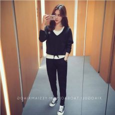 批发S到4XL三件套套装时尚款2026春夏新款宽松圆领显瘦三件套