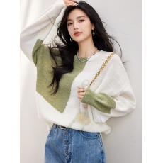批发实拍温柔风软糯毛衣女2026秋款设计感小众宽松显瘦圆领<b class='q'>针织衫</b>上衣