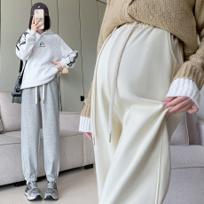 批发实拍孕妇束脚运动卫裤春夏新款宽松束脚高腰显瘦卫裤小个子休闲裤