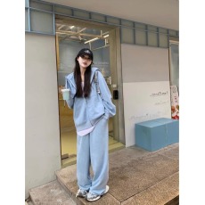 批发美式<b class='q'>运动服</b>套装女秋季慵懒风宽松开衫卫衣高腰时尚阔腿裤两件套潮