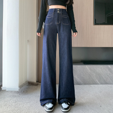 批发实拍2025年夏季新款微喇叭大裤脚棉弹两粒扣牛仔裤<b class='q'>女</b>145CM小个子