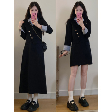 批发实拍 大码女装胖mm秋季新款撞色<b class='q'>条纹</b><b class='q'>衬衣</b>西装外套两件套