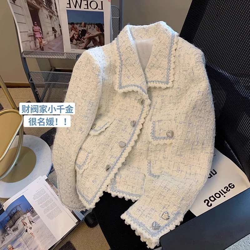 PF20347#原版布料抖音质量小香风秋冬款法式高级感气质外套女女裝貨源服裝批發