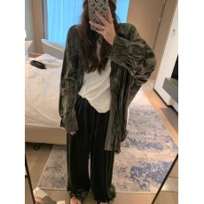 批发官图抖音天猫做工法式复古金丝绒<b class='q'>衬衫</b>女秋冬慵懒风高级感<b class='q'>衬衣</b>上衣