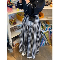 批发chic 春款韩版简约皱褶设计感高腰过膝百搭A字裙半身裙