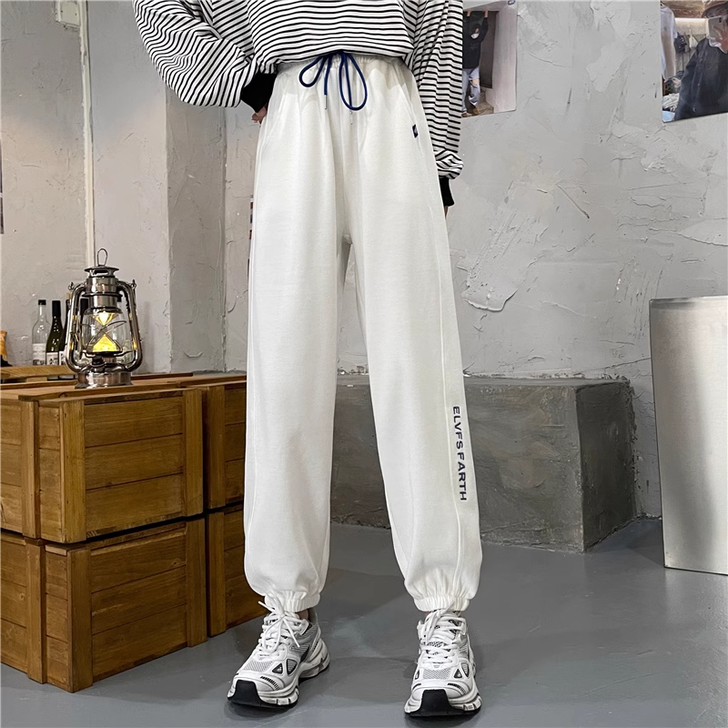 Actual shot of autumn new loose wide-legged casual pants for women, ins trendy sweatpants