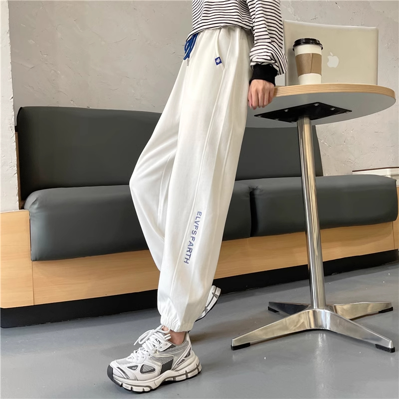 Actual shot of autumn new loose wide-legged casual pants for women, ins trendy sweatpants