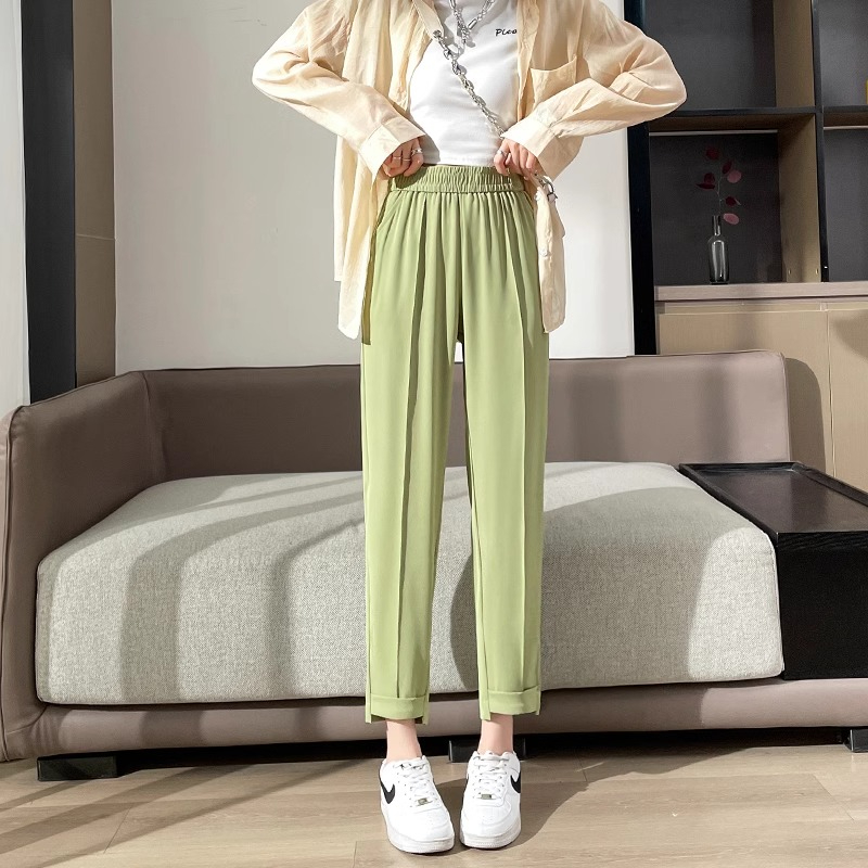 Original workmanship, new style suit trousers, autumn style, loose, high-waisted, slimming, ice silk drape, straight casual harem pants