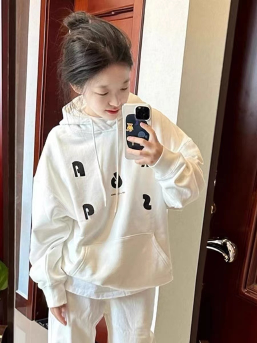 2024 Autumn and Winter New Hooded Pullover Sweater Jacket Women's Printed Velvet Thickened Warm Silver Fox Velvet Top