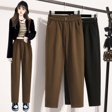 批发2025<b class='q'>实拍</b>大码毛呢<b class='q'>裤</b>秋冬显瘦高腰直筒九分哈伦<b class='q'>裤</b>小脚<b class='q'>裤</b>萝卜烟管<b class='q'>裤</b>