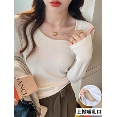 批发现货 哺乳衣春<b class='q'>夏</b>哺乳纯棉长袖T恤产后月子期辣妈百搭喂奶打底上衣