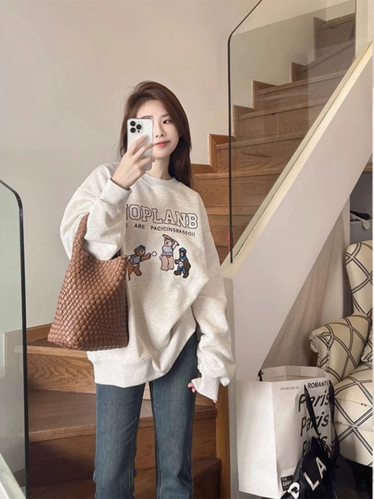 털이 있는 발 코드 원본 대외 무역 새로운 한국 스타일 작은 대중 캐주얼 후드티 여성 ins 느긋한 바람 디자인 센스 다용도 섹션