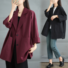 批发轻奢女装复古日系文艺宽松显瘦高级感休闲西服外套<b class='q'>百搭</b>韩版风衣